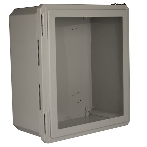 Twist Lock Latch Electrical Enclosures, 18 in H, 10 in D, 16 in W, NEMA 4X, Fiberglass